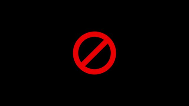 Red prohibition sign. Simple red no entry stop icon for user interface design.