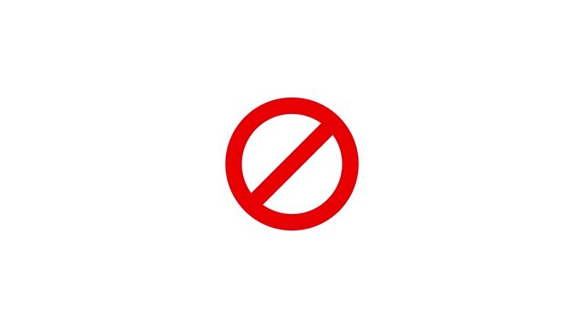 Red prohibition sign. Simple red no entry stop icon for user interface design.
