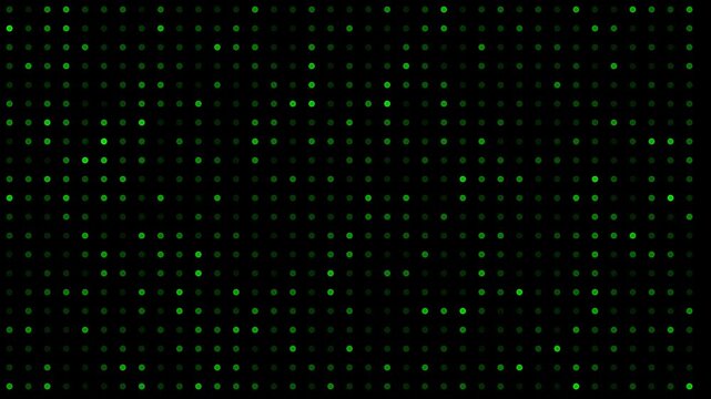 Abstract cyber green digital dots grid background template.