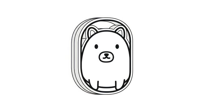 Cute cartoon bear face illustration.