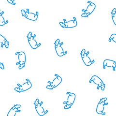 Fototapeta premium hippopotamus animal vector seamless pattern hippopotamus animal sign illustration