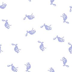 Fototapeta premium hare animal glyph vector seamless pattern. hare animal signthin illustration