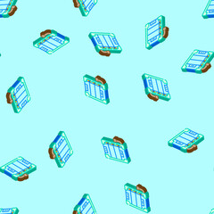 Fototapeta premium battery pack energy storage isometric seamless pattern. battery pack energy storage sign illustration