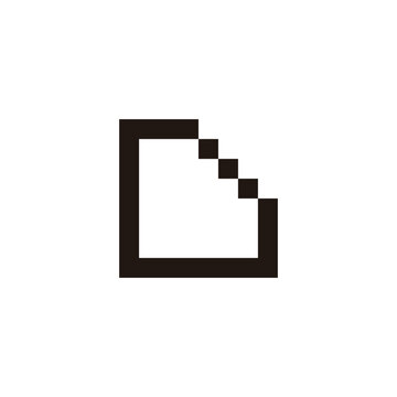Letter G file, squares geometric symbol simple logo vector