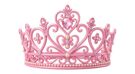 Ornate pink princess tiara with heart details © popploy03