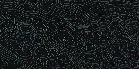 Abstract topographic map contour lines pattern on black background with topographic abstract background geography cartography elevation visualization minimalist geometric complexity contrast © MOHAMAD