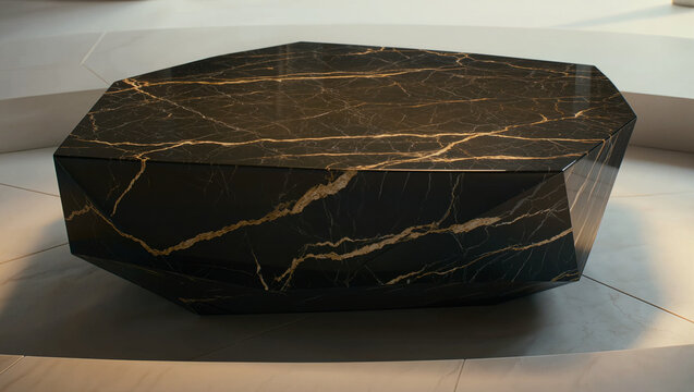 Black marble stone with dramatic golden veins