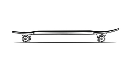 Skateboard Line Art On White Background skateboarding © Nasima