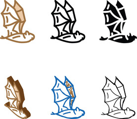 Fototapeta premium bat zoo animal color icon vector. bat zoo animal sign. isolated symbol stylized illustration