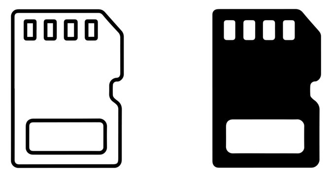 memory card icon vector set
