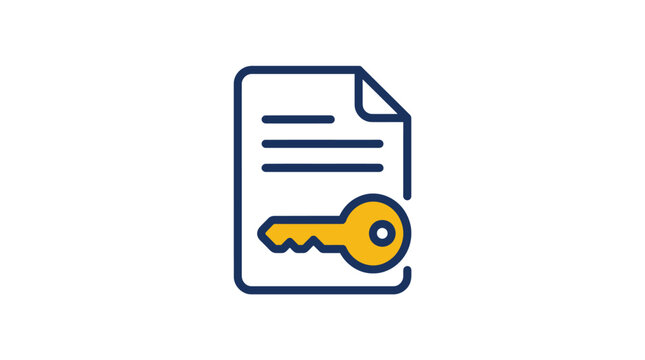 Key to document security concept.