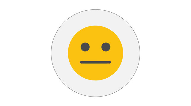 Neutral Face Emoticon Expression Symbol.