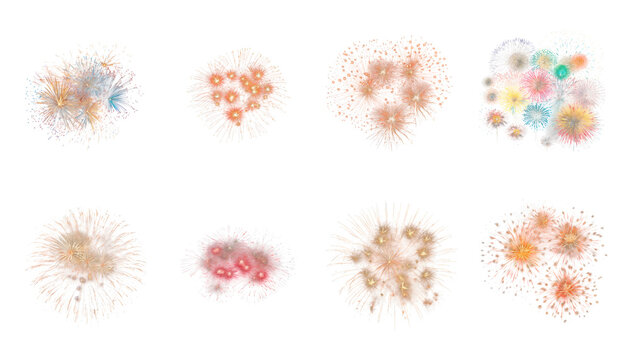 Sparkling firework burst PNG overlay isolated on transparent background for creative holiday image design