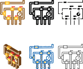 Obraz premium styles installation gas service color icon vector. installation gas service sign. isolated symbol illustration
