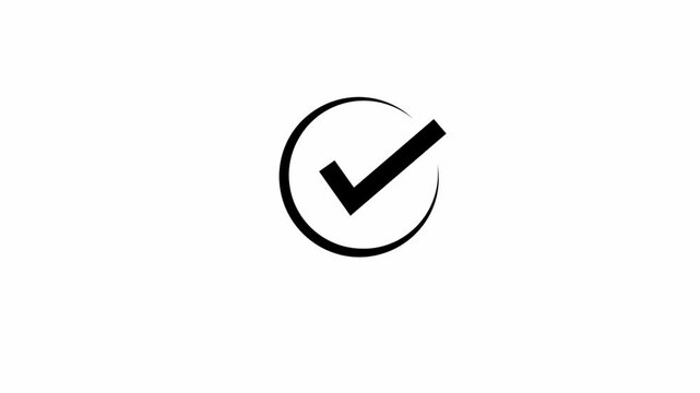 Check Mark Icon within a Circle on White Background tick confirmed