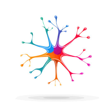 Colorful Neuron Network Icon Isolated