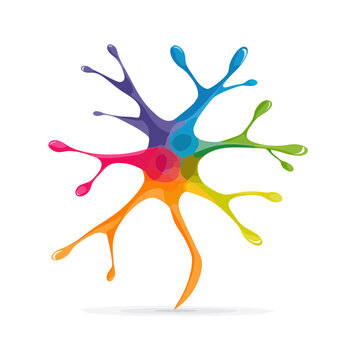 Colorful Neuron Icon Representing Ideas and Creativity