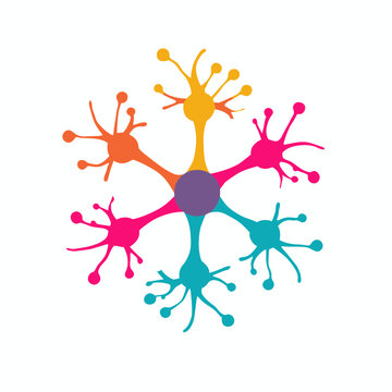 Colorful Neuronal Network Illustration