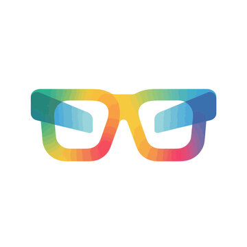 Colorful Rainbow Glasses Icon Vector Art