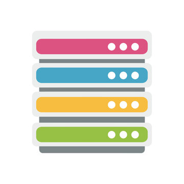 Colorful Server Rack for Technology and Data