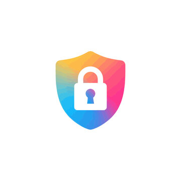 Colorful Shield with Lock Icon