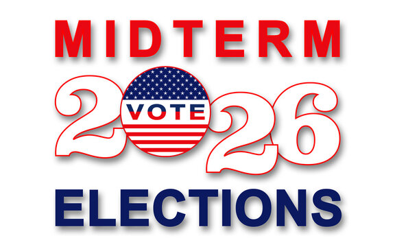 MIDTERM ELECTIONS 2026 in United States in banner design - poster for Election voting - 3D Illustration