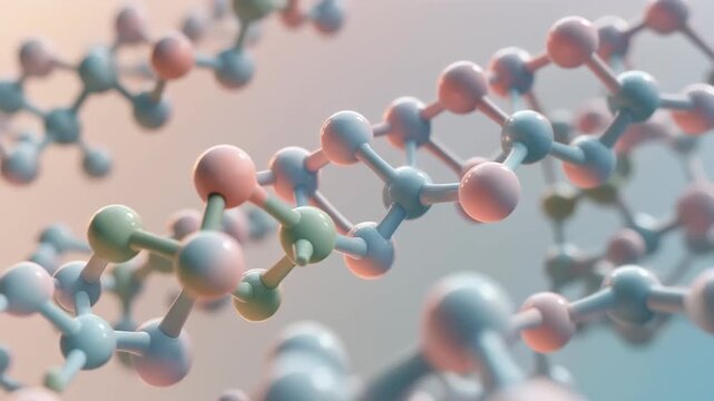 Abstract Molecular Structure Representing Scientific Research in Soft Pastel Colors
