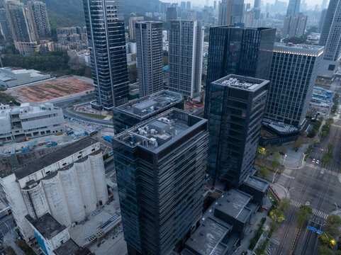  Aerial footage of landscape in shenzhen city, China