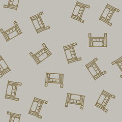 Fototapeta premium porch swing outdoor furniture line seamless pattern porch swing outdoor furniture thin line illustration