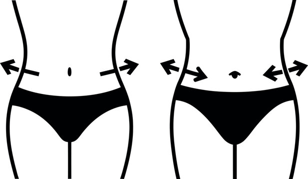 Illustration of thong underwear stretch directions for fitting