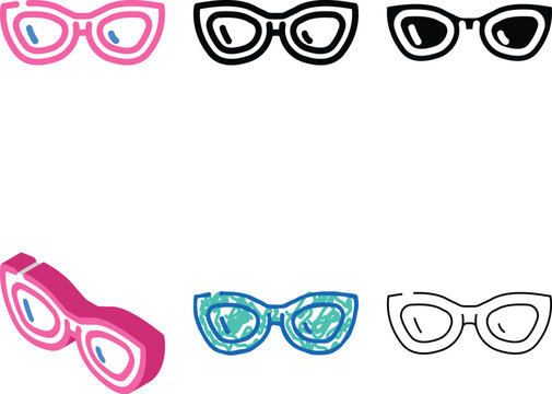 cat eye sunglasses frame color icon vector. cat eye sunglasses frame styles sign. isolated symbol illustration