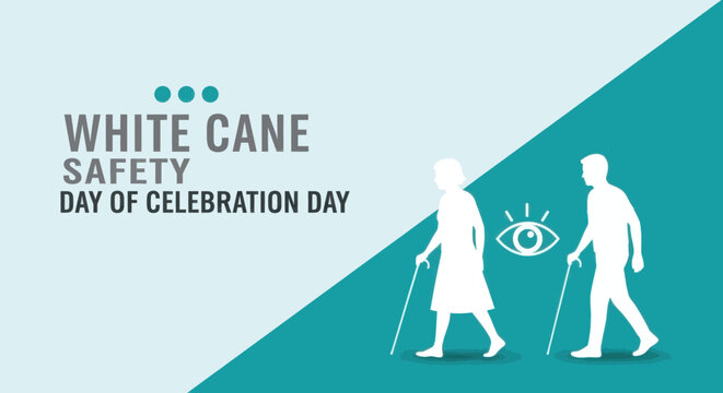 White cane safety day of celebration graphic