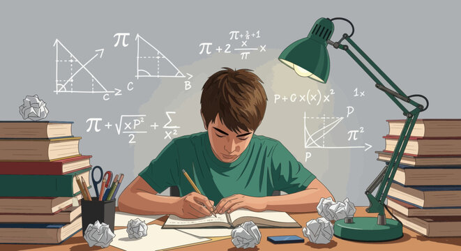 Student studying mathematics