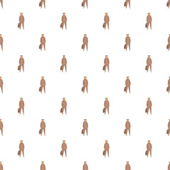 Fototapeta premium Repeating cute beaver mascot cartoon characters forming a decorative pattern