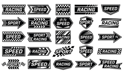 Obraz premium Racing and Speed Emblems Vector Collection for Motorsport Design