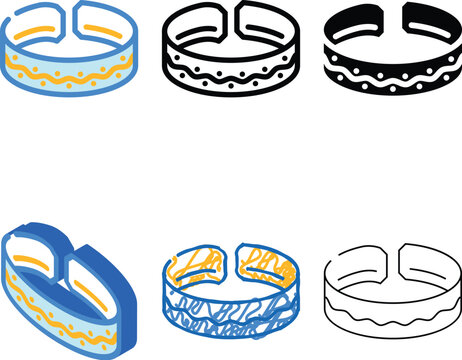 toe ring jewelry color icon mix vector. toe ring jewelry sign. isolated symbol illustration