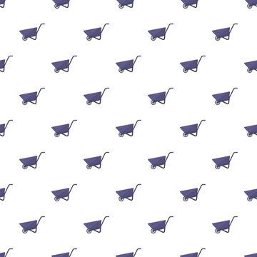 Wheelbarrow icons creating a seamless pattern for various design needs