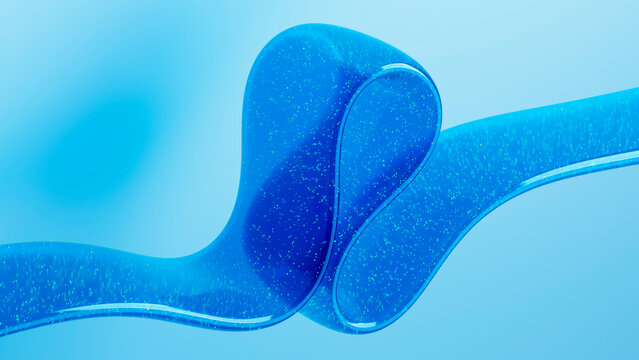 3D aqua gel wave with suspended bubble particles