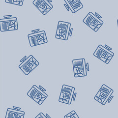 Fototapeta premium character design game development line seamless pattern character design game development thin line illustration
