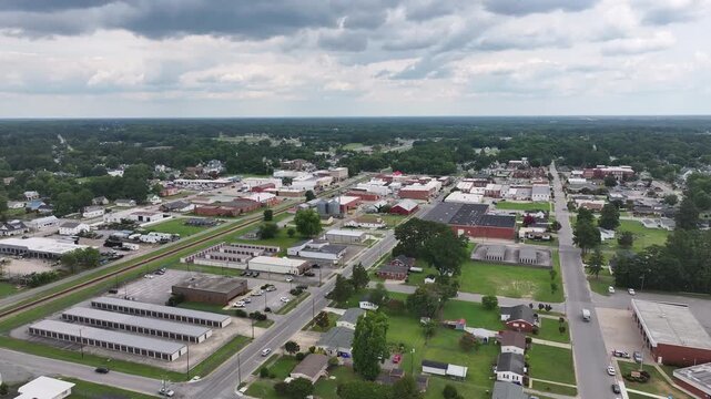 Drone shot of Benson North Carolina