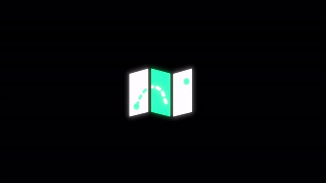 Google Maps animated glowing navigation route for location guidance