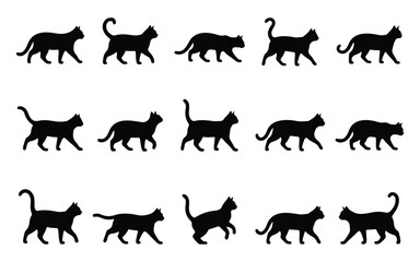 Fototapeta premium Halloween vector bundle black cat silhouettes for spooky designs october celebrations