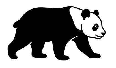 Giant panda walking silhouette illustration © Alamin