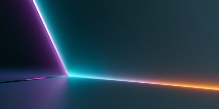 Abstract neon light lines on dark background