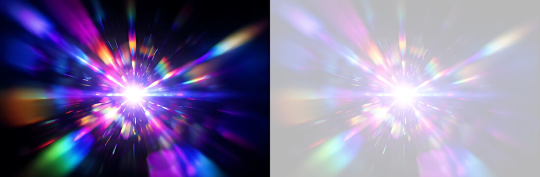 Vibrant neon gradient background with abstract wave refraction pattern. Futuristic digital banner for creative tech UI design, modern cyberpunk poster or geometric art wallpaper.