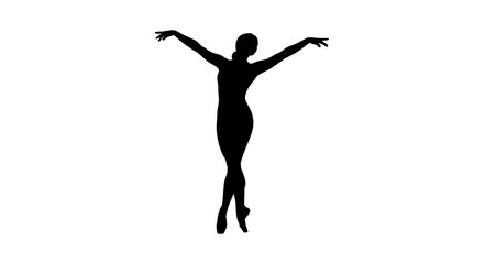 Ballerina In Pose Against White Background Black Silhouette dancer dance © Sakib