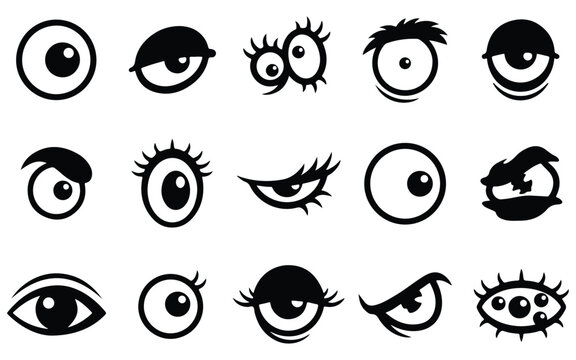 Spooky eyes set of halloween vector graphics for scary designs and october celebrations