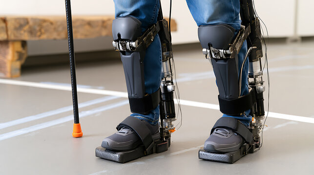 Innovative assistive device, a full-body exoskeleton, for rehabilitation of human locomotion, providing support and augment movement ability