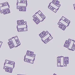 Fototapeta premium testing battery line seamless pattern testing battery thin line illustration