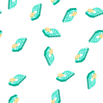 debit on bank account isometric seamless pattern. debit on bank account sign illustration
